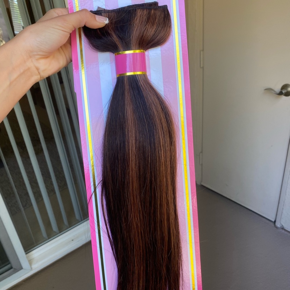 16" HALO EXTENSION dark brown w/ auburn highlights